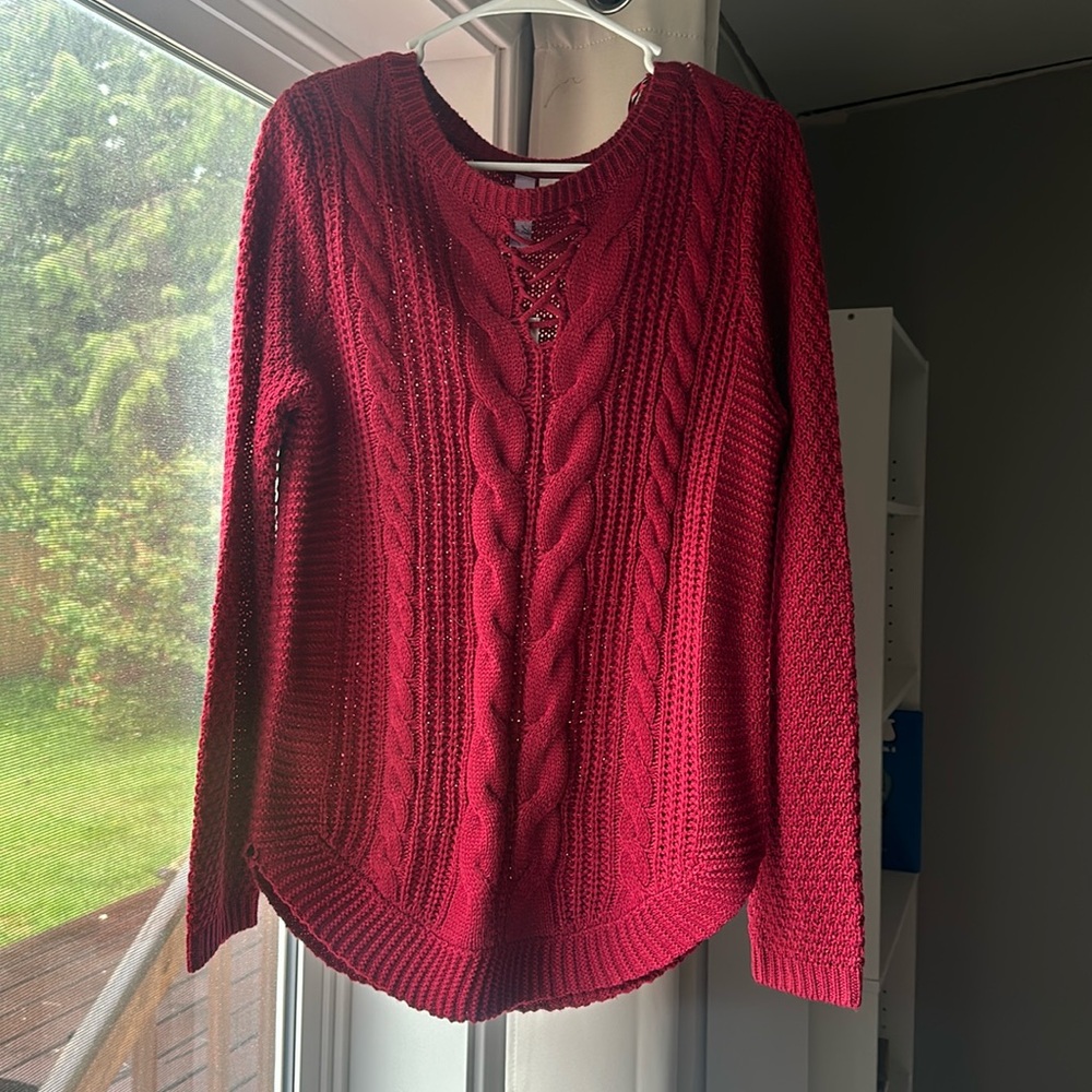 Red/wine colored sweater size Medium, new with tags